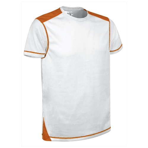 Tricou tehnic BRICKPLUS alb-portocaliu fluorescent - CAVABRIBJ20
