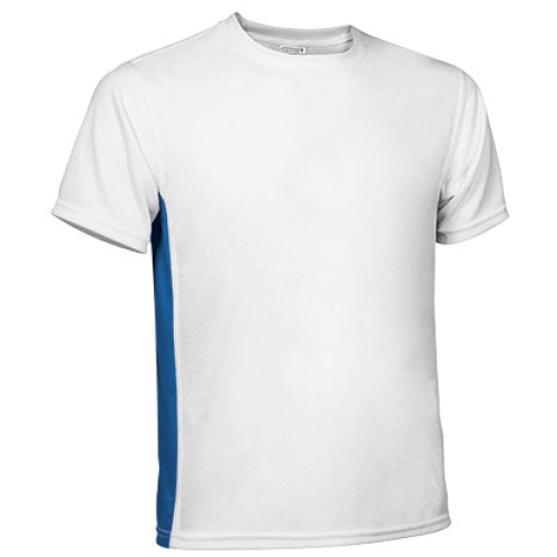 Tricou tehnic LEOPARD alb-albastru royal - CAVALEOBY23