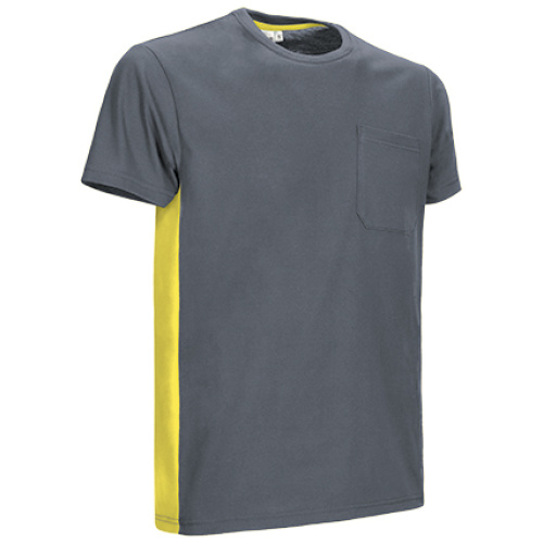 Tricou THUNDER gri ciment-galben lămaie - CAVATHUGA20