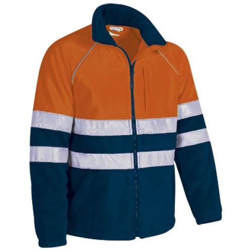 Jachetă fleece h.v. ANETO portocaliu fluorescent-bleumarin orion - CQVAANENM20
