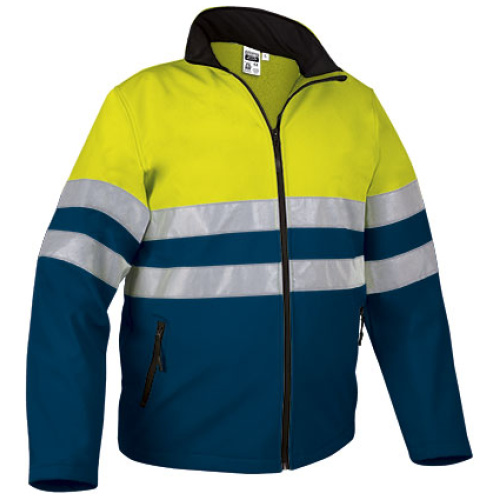 Jachetă softshell STORM galben fluorescent-bleumarin orion - CQVASTOAM21