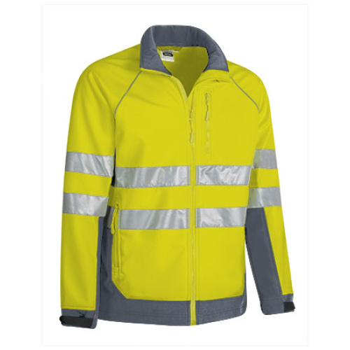 Jachetă softshell TACOMA galben fluorescent-gri ciment - CQVATACAG20