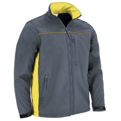 Jachetă softshell THUNDER gri ciment-galben lămaie - CQVATHUGA23