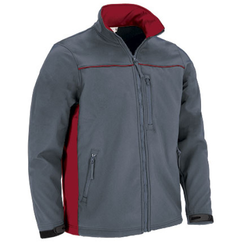 Jachetă softshell THUNDER g.ciment-roșu lotus - CQVATHUGR25