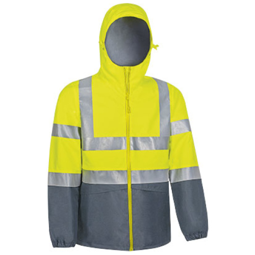 jachetă ploaie hi.vis. TORNADO galben fluorescent-gri ciment - CQVATORAG21