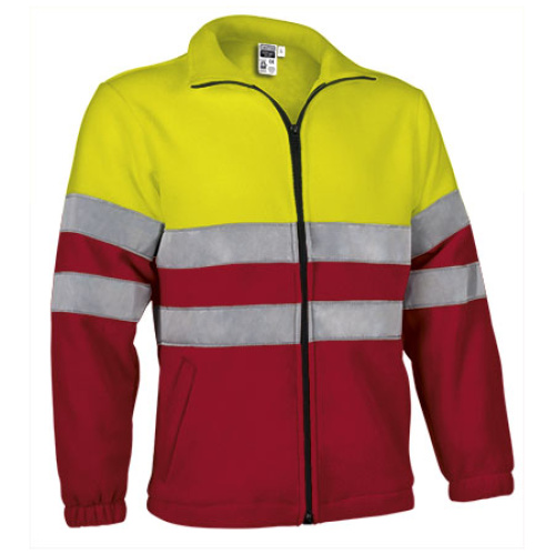 Jachetă fleece h.v. AIRPORT galben fluorescent-roșu lotus - FPVAAIRAR23