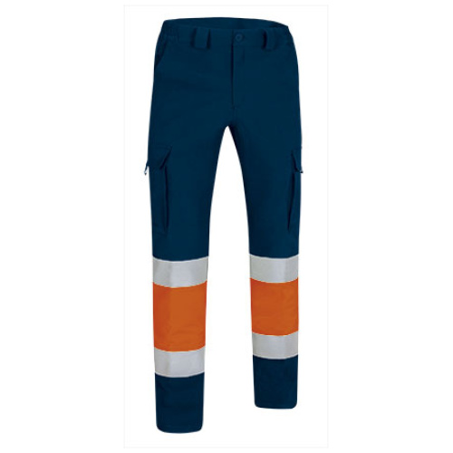 Pantalon h.v. RIGEL portocaliu fluorescent-bleumarin orion - PAVARIGNM21