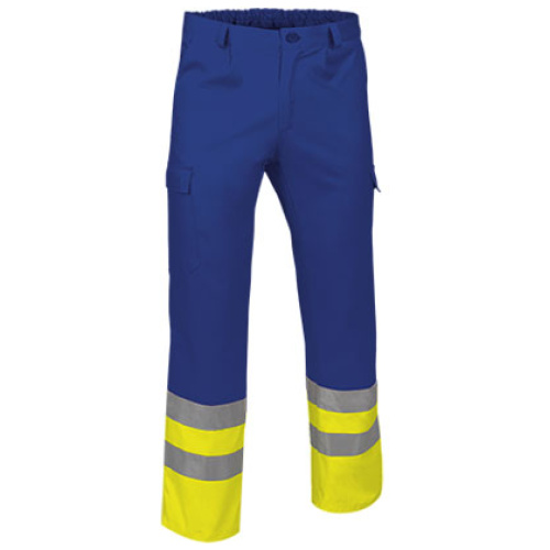 Pantalon h.v. TRAIN galben fluorescent-albastru safir - PAVATRAAZ25