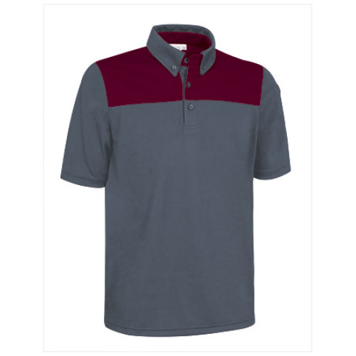 Tricou polo M/S HURRICANE gri ciment-grena mahon - POVAHUCGT25