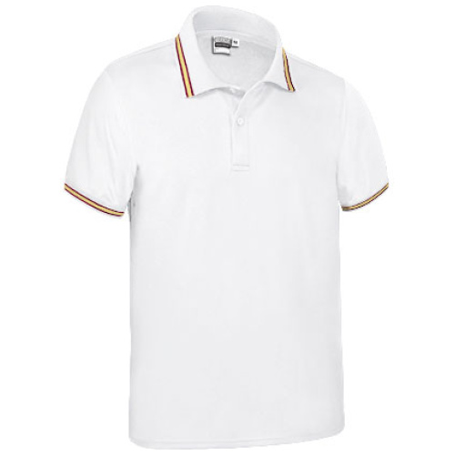 Tricou polo MAASTRICHT alb-steagul spaniei - POVAMAABE21
