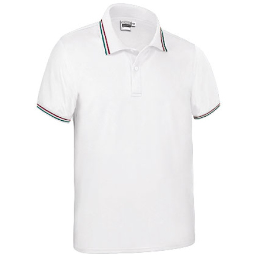 Tricou polo MAASTRICHT alb-steagul italiei - POVAMAABI20