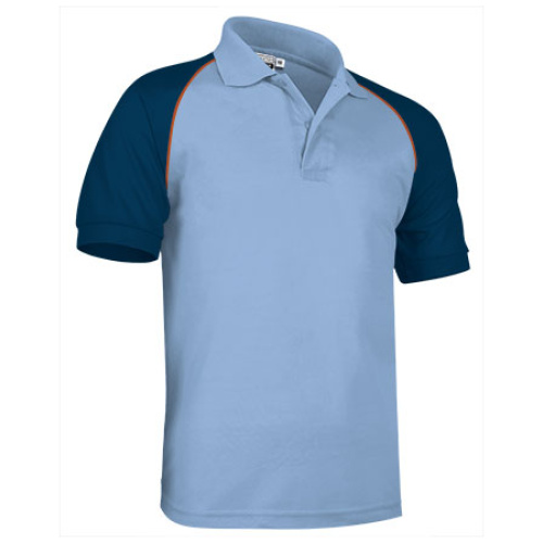 Tricou polo VENUR bleu-bleumarin-portocaliu party - POVARGCCM24