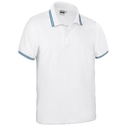 Tricou polo SAGANO alb-albastru royal - POVASAGBA24