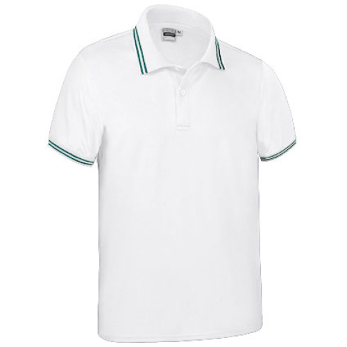Tricou polo SAGANO alb-verde kelly - POVASAGBV23
