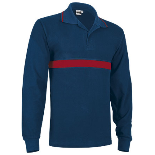 Tricou polo M/L SERVER bleumarin orion-roșu lotus - POVASELMR25