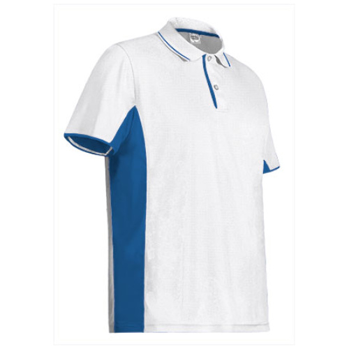 Tricou polo STRATEGY alb-albastru royal - POVASTRBA20