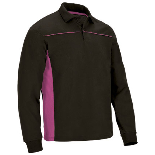 Tricou polo M/L THUNDER negru-roz magenta - POVATHLNM20