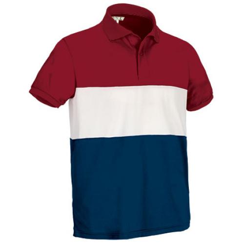 Tricou polo VARSITY roșu-alb-bleumarin orion - POVAVARRB20