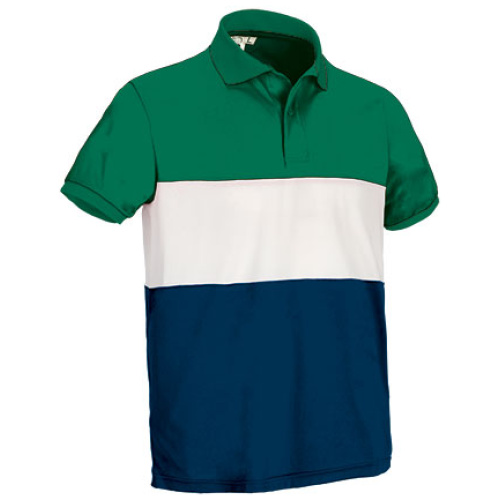 Tricou polo VARSITY verde k.-alb-bleumarin - POVAVARVB21