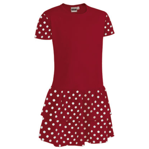 Rochie SEVILLANA roșu loto-alb - VEVASEVRB09